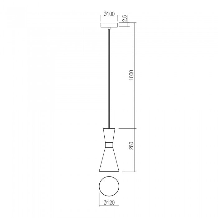 Lustra suspendata Kilt, auriu mat, 1XE27, D.12 cm, Smarter 01-2710