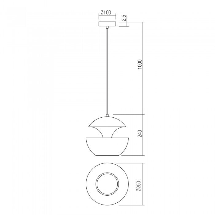 Lustra suspendata Lampu, negru/auriu, 1xE27, D.25cm, IP20, Smarter, 01-2712