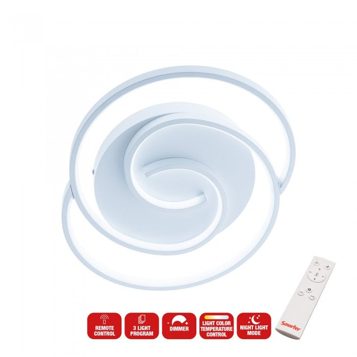 Plafoniera LED Intersia, alb, 38W, 2200lm, 3000K,4500K,6500K, D.48cm, IP20, Smarter, 01-2756