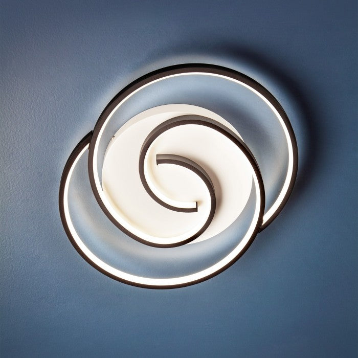 Plafoniera LED Intersia, negru, 38W, 2030lm, 3000K,4500K,6500K, D.48cm, IP20, Smarter, 01-2757