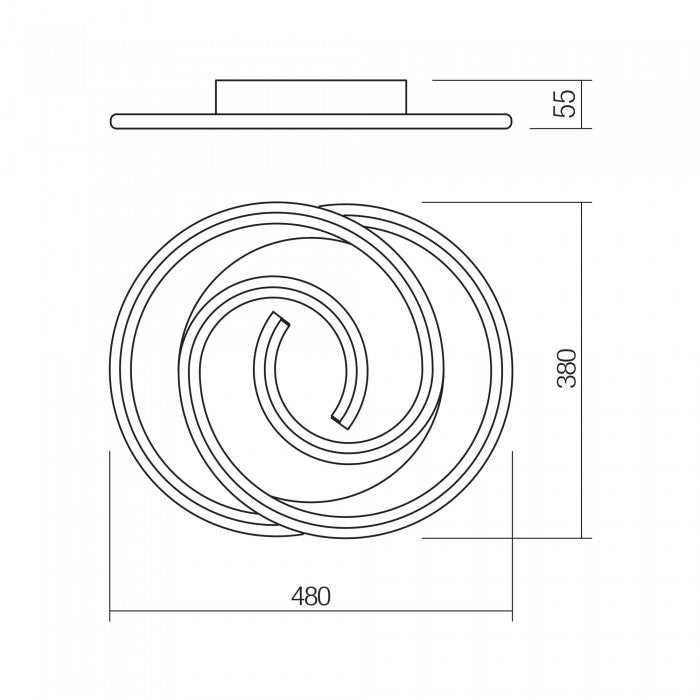 Plafoniera LED Intersia, alb, 38W, 2200lm, 3000K,4500K,6500K, D.48cm, IP20, Smarter, 01-2756
