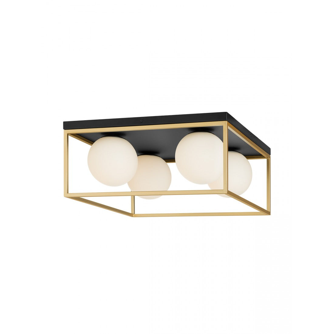 Plafoniera Zodiac, negru/alama, sticla, 4xE14, L.45cm, IP20, Smarter, 01-3055