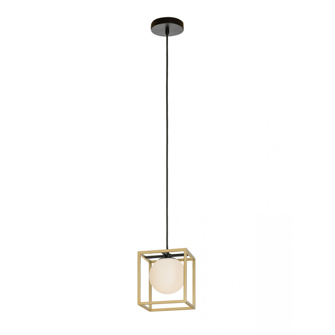 Lustra suspendata Zodiac, negru/alama, sticla, 1xE14, H.120cm, IP20, Smarter, 01-3056