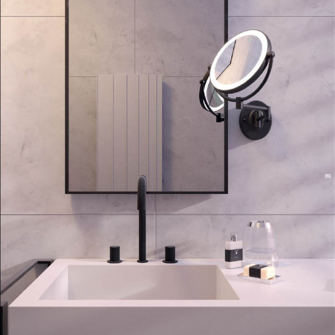 Aplica LED Selfie, negru mat, 7W, 205lm, 3000K-4000K-6000K, IP20, Smarter, 01-3088