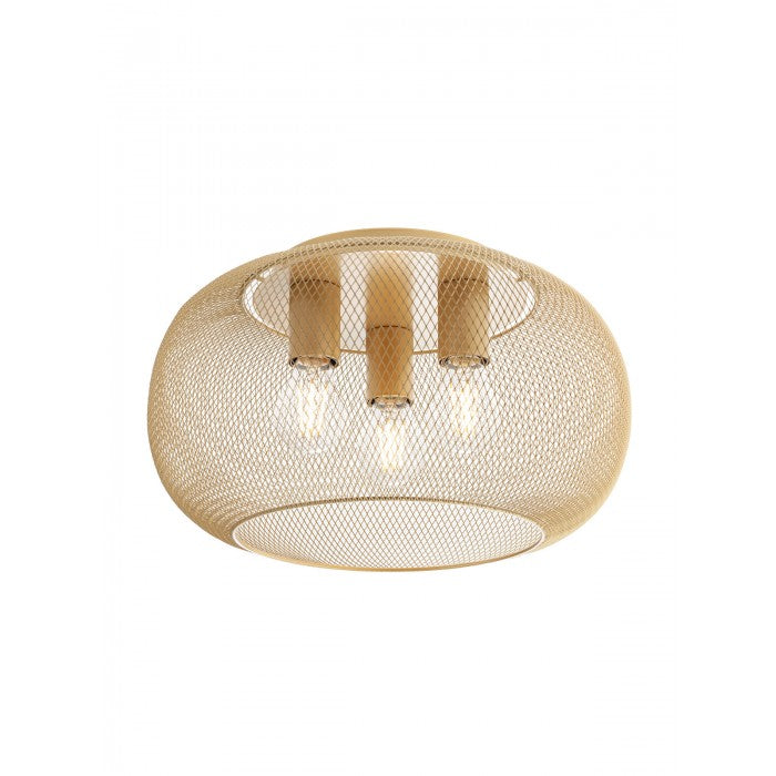 Plafoniera Croket, auriu mat, 3XE27, D.40 cm, IP20, Smarter, 01-3139