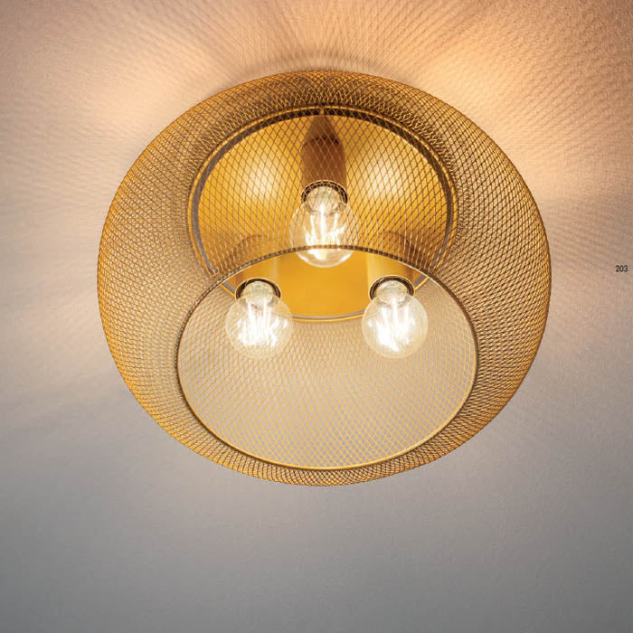 Plafoniera Croket, auriu mat, 3XE27, D.40 cm, IP20, Smarter, 01-3139