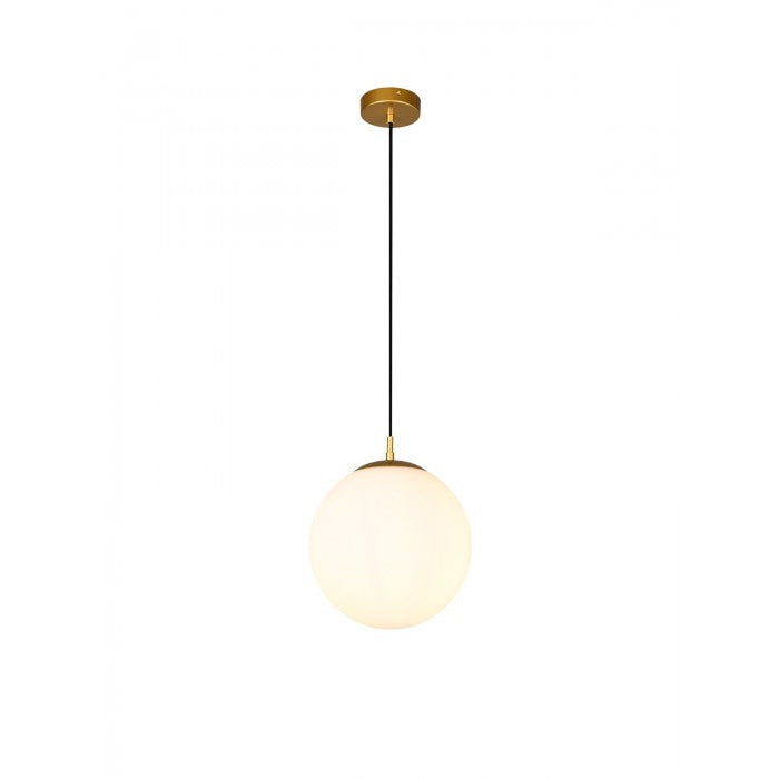 Lustra suspendata Bowling, aur mat, sticla, 1XE27, D.25 cm, Smarter 01-3153