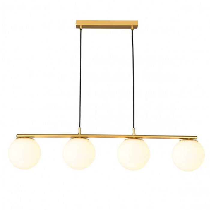 Lustra Bowling, aur mat, sticla, 4XE27, L.90 cm, Smarter 01-3155