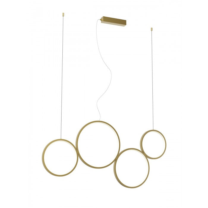 Lustra Athena, auriu mat, LED CCT, 40W, 3000/4000/6000K, 3330 lumeni, L.100 cm, Smarter 01-3383