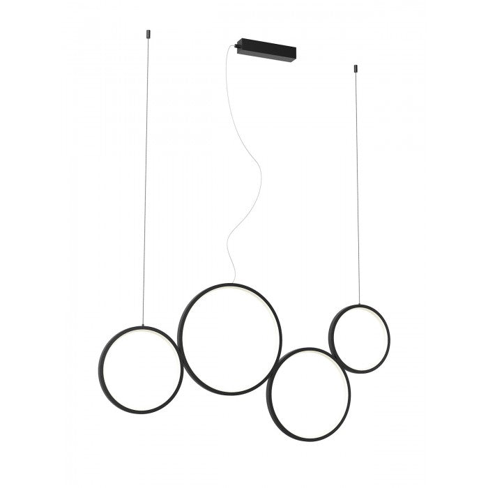 Lustra Athena, negru mat, LED CCT, 40W, 3000/4000/6000K, 3330 lumeni, L.100 cm, Smarter 01-3384