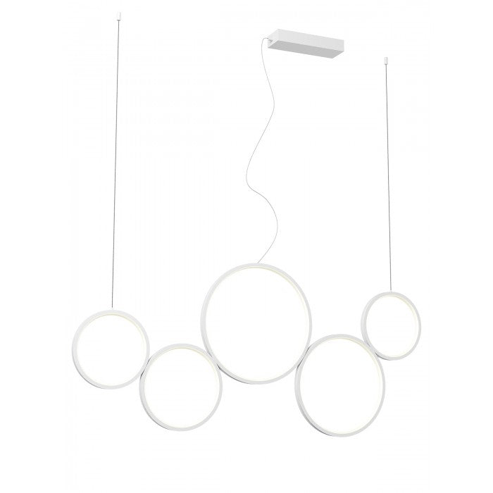 Lustra suspendata Athena, alb mat, LED CCT, 50W, 3000/4000/6000K, 3978 lumeni, L.120 cm, Smarter 01-3385