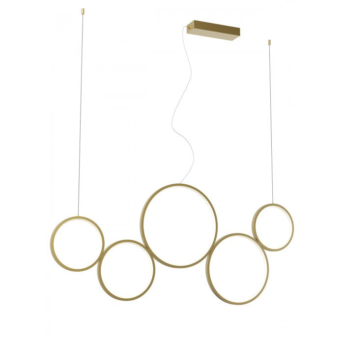 Lustra Athena, auriu mat, LED CCT, 50W, 3000/4000/6000K, 3978 lumeni, L.120 cm, Smarter 01-3386