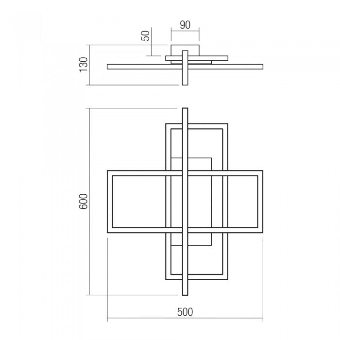 Plafoniera LED Mikura, negru/lemn, 35.5W, 3000K, 1400lm, L.60 cm, IP20, Smarter, 01-3493