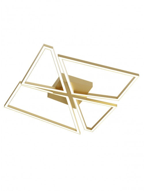 Plafoniera LED Slash, auriu mat, 50W, 3179lm, 3000K/4000K/6000k, L.75cm, IP20, Smarter, 01-3541