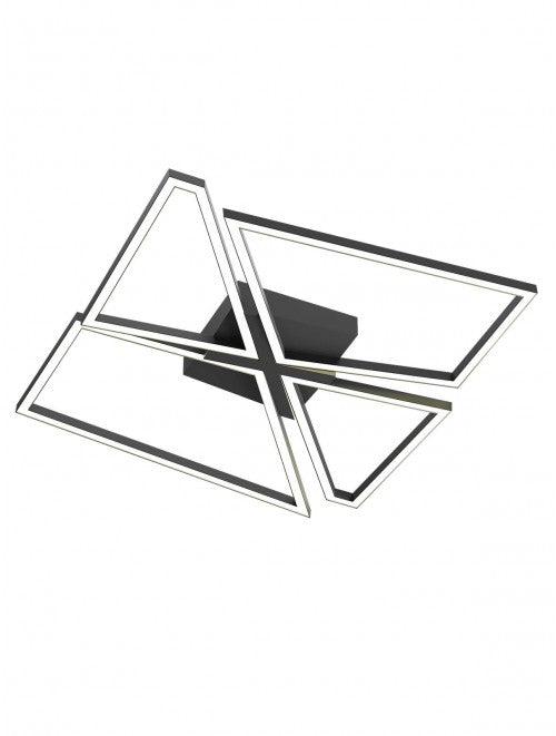 Plafoniera LED Slash, negru mat, 50W, 2553lm, 3000K/4000K/6000k, L.75cm, IP20, Smarter, 01-3542