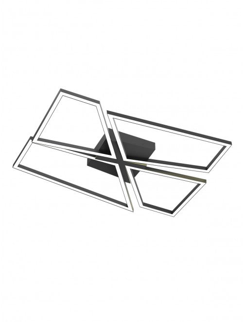 Plafoniera LED Slash, negru mat, 80W, 4151lm, 3000K/4000K/6000k, L.90cm, IP20, Smarter, 01-3545