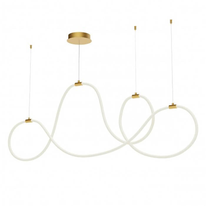 Lustra Henk, auriu mat, LED, 54W, 2700 lumeni, lumina calda 3000K, L.150 cm, Smarter 01-3556