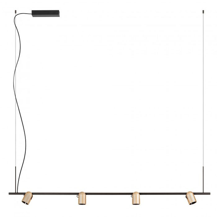 Lustra LED Kobe, negru/silver coffee, 25W, 2185lm, 2700K, L.150cm, IP20, Redo, 01-4214