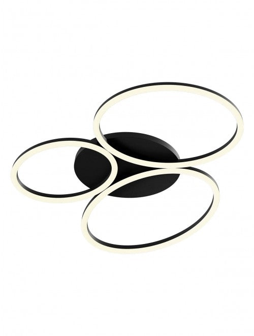 Plafoniera LED Ritmo, negru, 40W, 2113lm, 3000K/4000K, L.63cm, IP20, Smarter, 01-3767