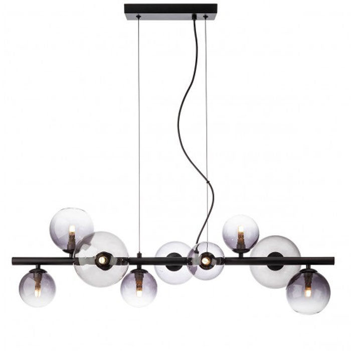 Lustra Astra, negru mat, fumuriu degrade, 9XG9, L.86 cm, Smarter 01-3989