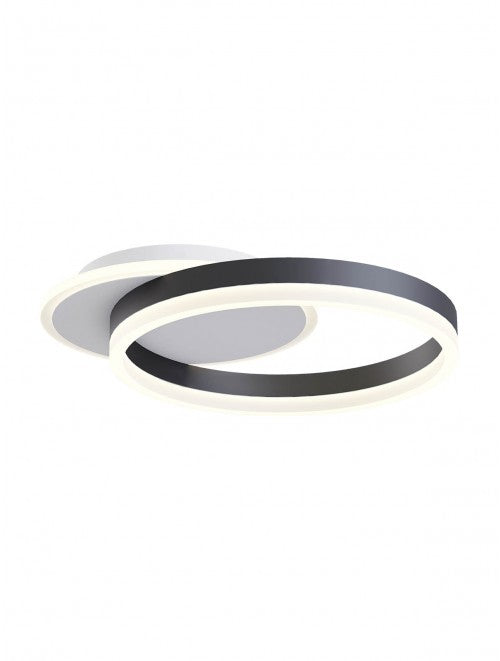 Plafoniera LED Tara, alb/negru mat, 28W, 1724lm, 3000K/4000K/6000k, D.30cm, IP20, Smarter, 01-3990