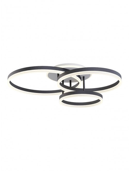 Plafoniera LED Tara, alb/negru mat, 90W, 5546lm, 3000K/4000K/6000k, D.58,5cm, IP20, Smarter, 01-3994