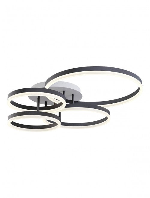 Plafoniera LED Tara, alb/negru mat, 120W, 7222lm, 3000K/4000K/6000k, D.70,2cm, IP20, Smarter, 01-3996