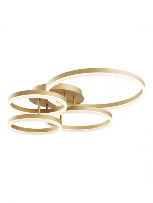 Plafoniera LED Tara, auriu mat, 120W, 7222lm, 3000K/4000K/6000k, D.70,2cm, IP20, Smarter, 01-3997