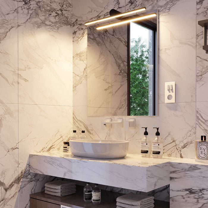 Aplica Row, negru mat, LED, 12W, 728 lumeni, 3000K, IP44, L.60 cm, Smarter 01-4031