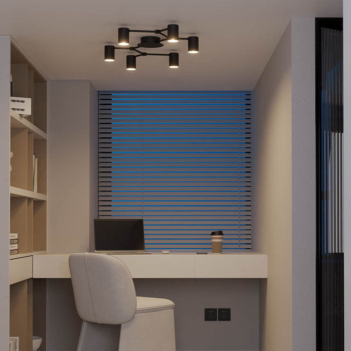 Plafoniera  Webb, negru mat, 6XGU10, L.76 cm, IP20, Smarter, 01-4048