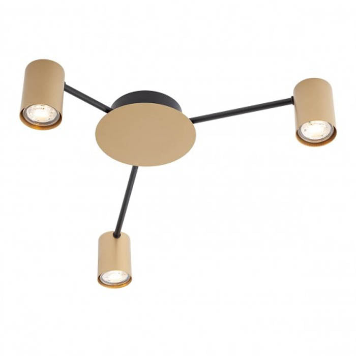 Plafoniera Noa, auriu mat, 3XGU10, L.53 cm, IP20, Smarter, 01-4049