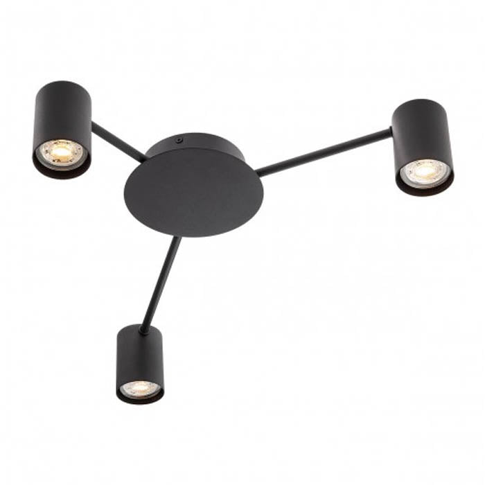 Plafoniera Noa, negru mat, 3XGU10, L.53 cm, IP20, Smarter, 01-4050