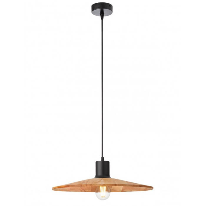 Lustra suspendata Fresno, metal si lemn multistrat, 1XE27, D.40 cm, Smarter 01-4055