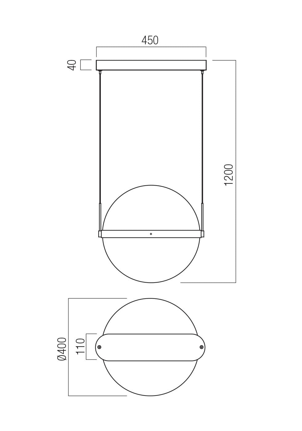 Lustra suspendata LED Atlas, alama, 34W, 1998lm, 2700K, D.40cm, IP20, Redo, 01-4372