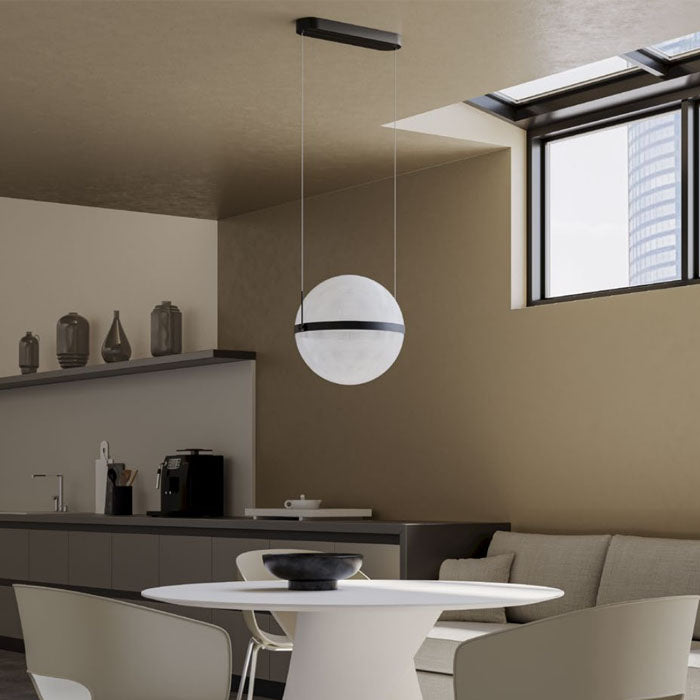 Lustra suspendata LED Atlas, negru, 34W, 2407lm, 3000K, D.40cm, IP20, Redo, 01-4375