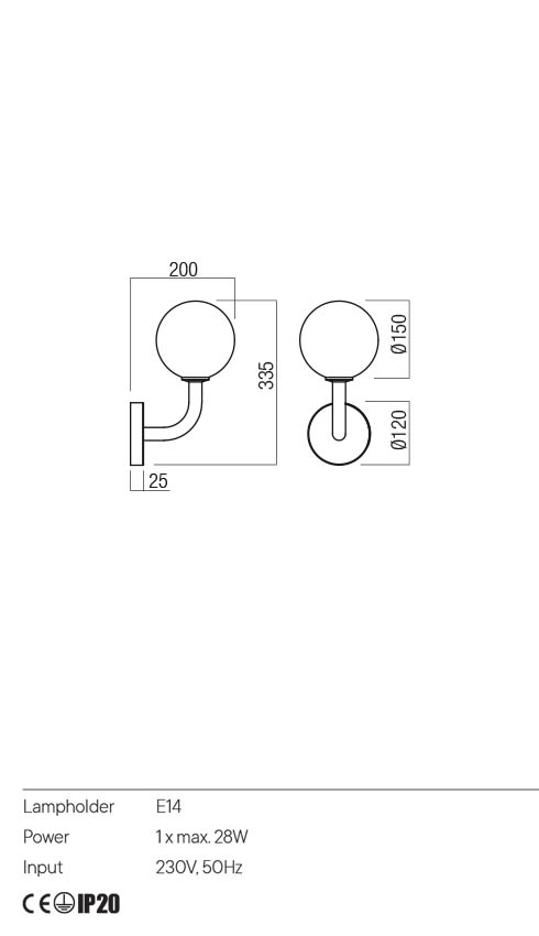 Aplica Confusio, auriu, 1xE14, IP20, Redo, 01-3252