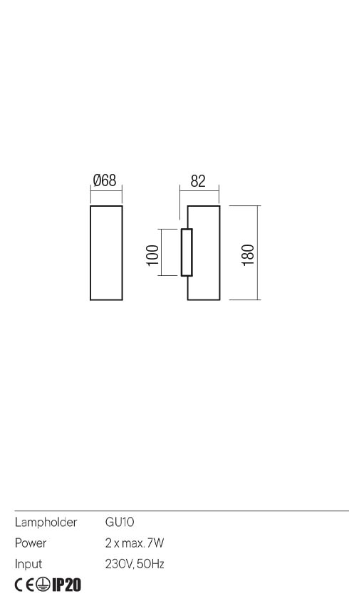 Aplica Corinth, auriu/negru, 2xGU10, IP20, Redo, 01-3414