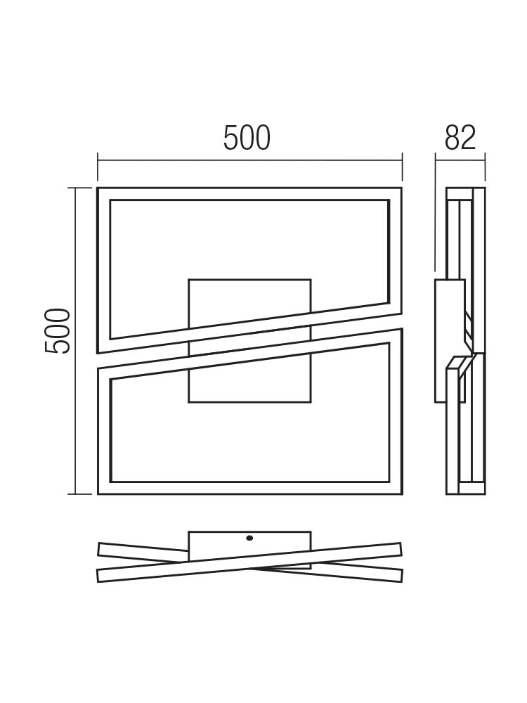 Plafoniera LED Slash, negru mat, 30W, 1725lm, 3000K/4000K/6000k, L.50cm, IP20, Smarter, 01-3539
