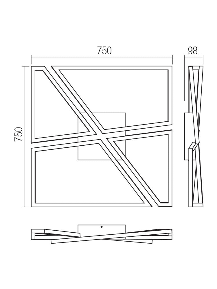 Plafoniera LED Slash, alb mat, 50W, 3520lm, 3000K/4000K/6000k, L.75cm, IP20, Smarter, 01-3540