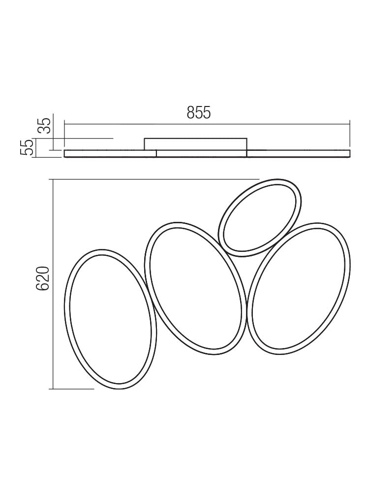 Plafoniera LED Ritmo, alb, 60W, 3131lm, 3000K/4000K, H.62cm, IP20, Smarter, 01-3771