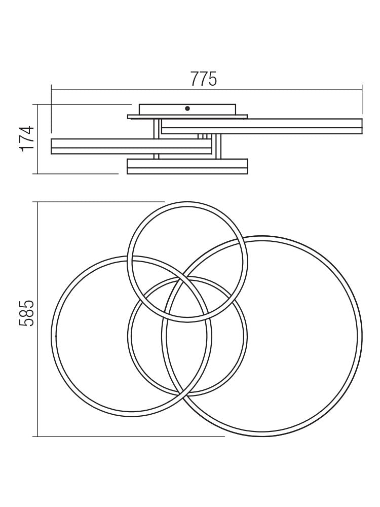 Plafoniera LED Tara, auriu mat, 90W, 5546lm, 3000K/4000K/6000k, D.58,5cm, IP20, Smarter, 01-3995