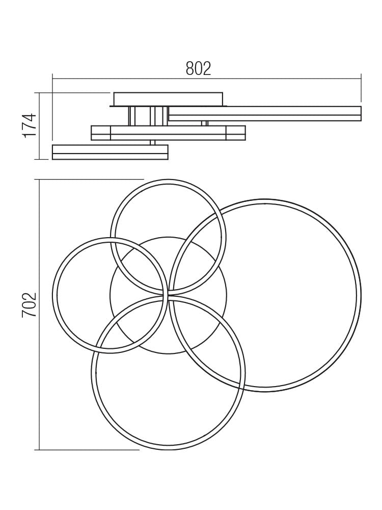 Plafoniera LED Tara, auriu mat, 120W, 7222lm, 3000K/4000K/6000k, D.70,2cm, IP20, Smarter, 01-3997