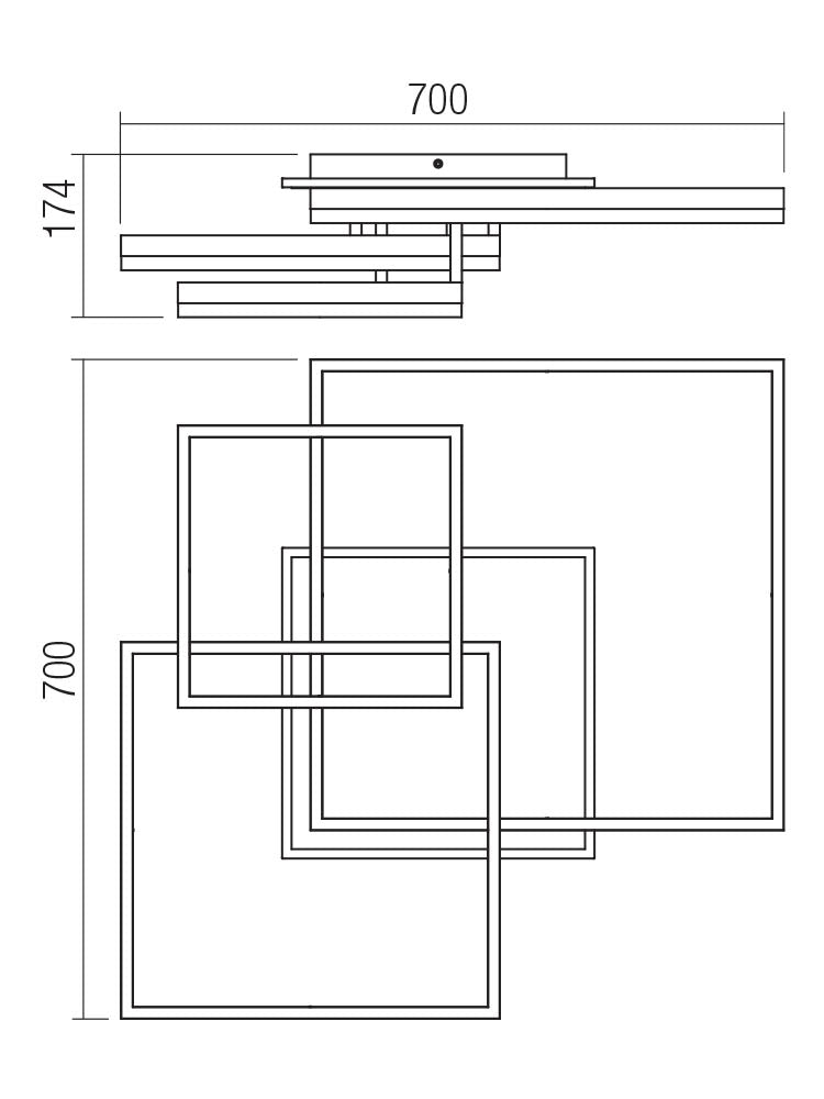 Aplica/plafoniera LED Sami, auriu mat, 120W, 7401lm, 3000K/4000K/6000k, L.70cm, IP20, Smarter, 01-4003