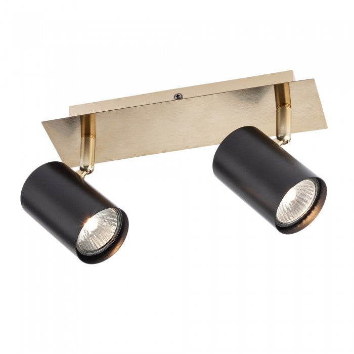 Plafoniera Crius, negru/alama, 2XGU10, L.24 cm, IP20, Smarter, 04-538