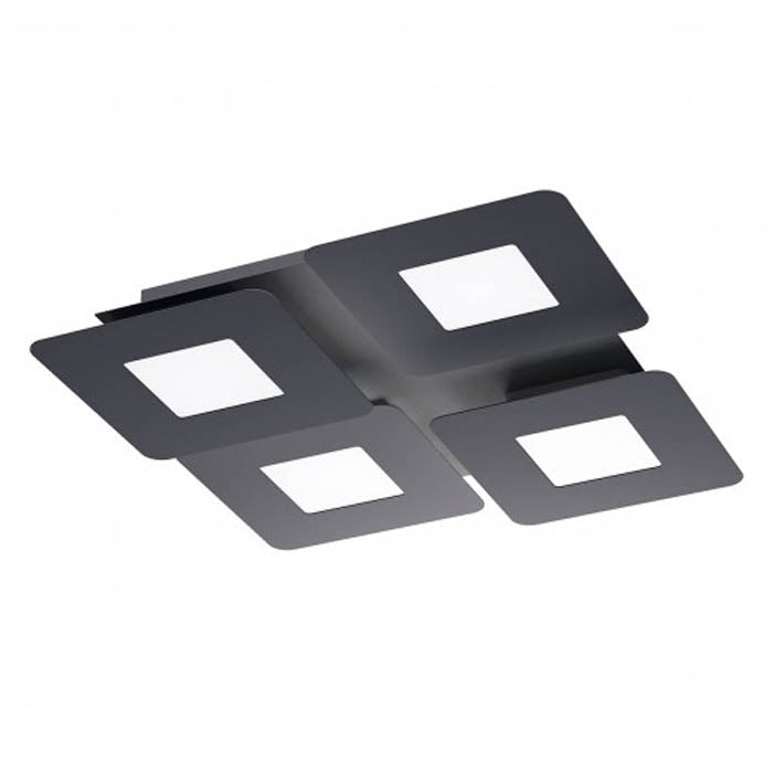 Plafoniera LED Quant, negru mat, 47W, 3226lm, 3000K/4000K, L.51 cm, IP20, Smarter, 05-1005