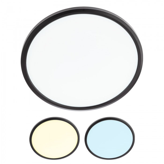 Plafoniera LED Memo , negru, 24W, 2300lm, 3000K/4000K/6500K, D.42cm, IP20, Smarter, 05-1007