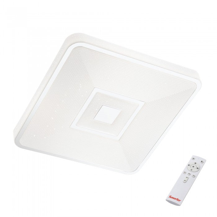 Plafoniera LED Apollo, alb mat, telecomanda, 24W, 1800lm, L.38 cm, IP20, Smarter, 05-948