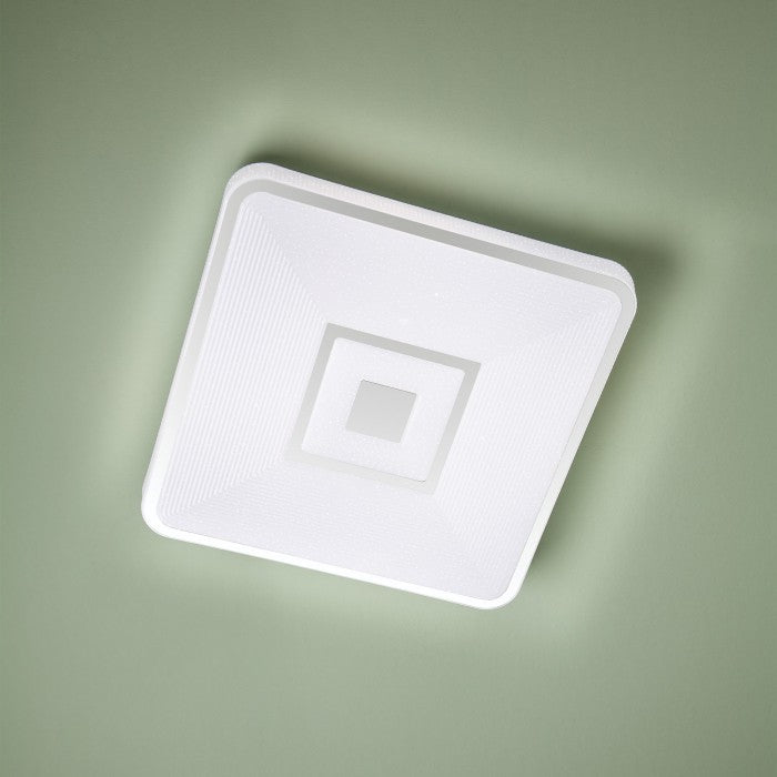 Plafoniera LED Apollo, alb mat, telecomanda, 24W, 1800lm, L.38 cm, IP20, Smarter, 05-948