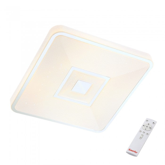 Plafoniera LED Apollo, alb mat, telecomanda, 24W, 1800lm, L.38 cm, IP20, Smarter, 05-948