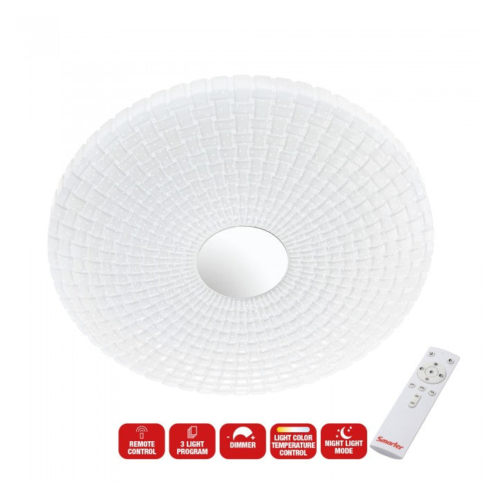 Plafoniera LED Harry, alb, 24W, 3000K, 4500K,6500K, 1800lm, D.38cm, IP20, Smarter, 05-949